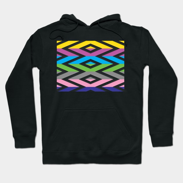 Cool multicolored pattern Hoodie by PandLCreations